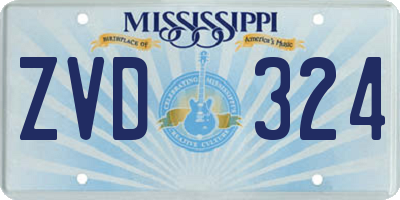 MS license plate ZVD324