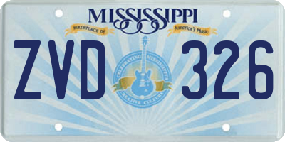 MS license plate ZVD326