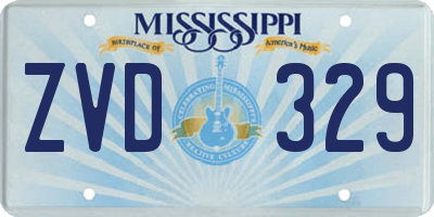 MS license plate ZVD329