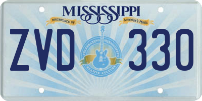 MS license plate ZVD330