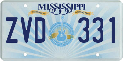 MS license plate ZVD331