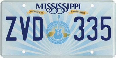 MS license plate ZVD335