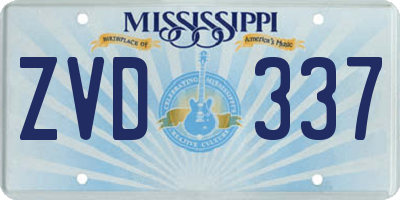MS license plate ZVD337