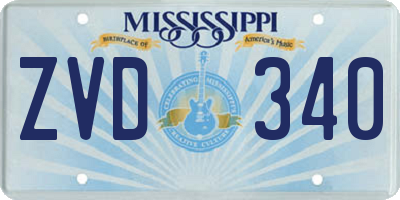 MS license plate ZVD340