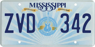 MS license plate ZVD342