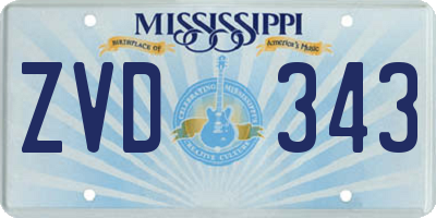 MS license plate ZVD343