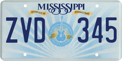 MS license plate ZVD345