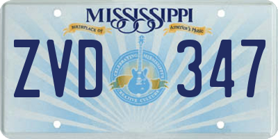 MS license plate ZVD347