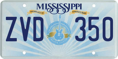MS license plate ZVD350