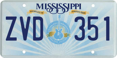 MS license plate ZVD351