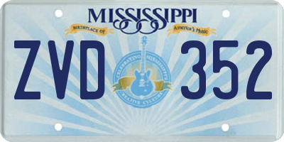 MS license plate ZVD352