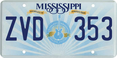 MS license plate ZVD353