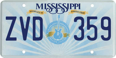 MS license plate ZVD359
