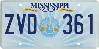 MS license plate ZVD361