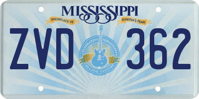 MS license plate ZVD362