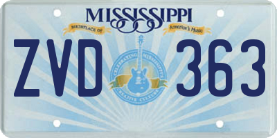 MS license plate ZVD363