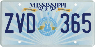 MS license plate ZVD365