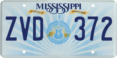 MS license plate ZVD372