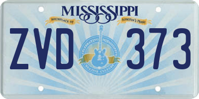 MS license plate ZVD373