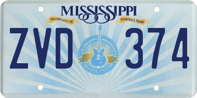 MS license plate ZVD374