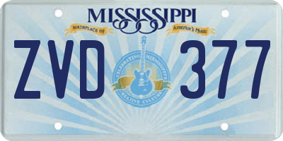 MS license plate ZVD377
