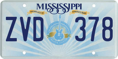 MS license plate ZVD378