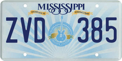 MS license plate ZVD385