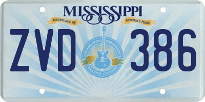 MS license plate ZVD386