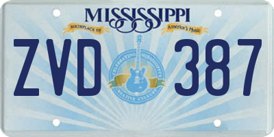 MS license plate ZVD387