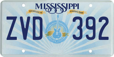 MS license plate ZVD392