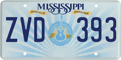 MS license plate ZVD393