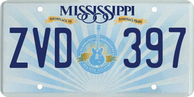 MS license plate ZVD397