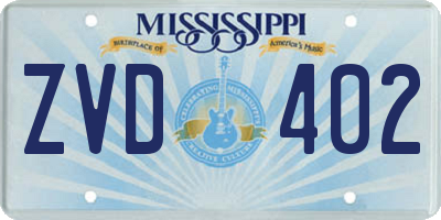 MS license plate ZVD402