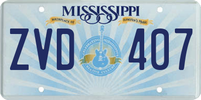 MS license plate ZVD407