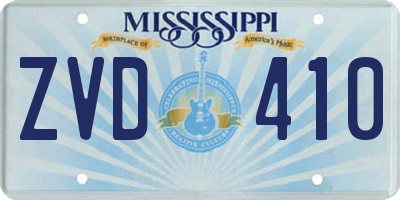 MS license plate ZVD410