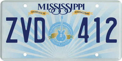 MS license plate ZVD412