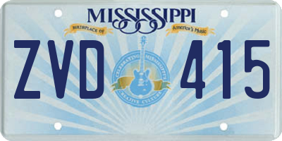MS license plate ZVD415