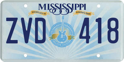 MS license plate ZVD418