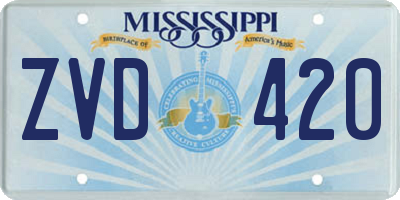 MS license plate ZVD420
