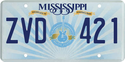 MS license plate ZVD421