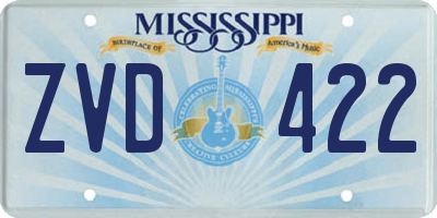 MS license plate ZVD422