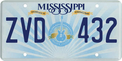 MS license plate ZVD432