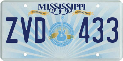 MS license plate ZVD433
