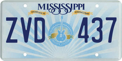 MS license plate ZVD437