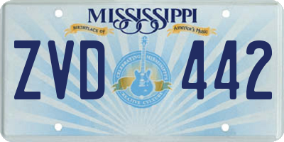 MS license plate ZVD442