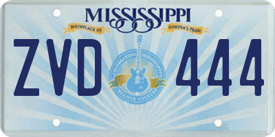 MS license plate ZVD444