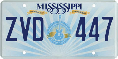 MS license plate ZVD447