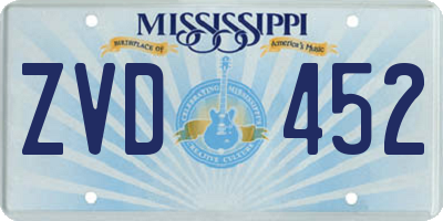 MS license plate ZVD452