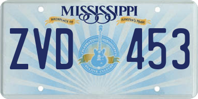 MS license plate ZVD453