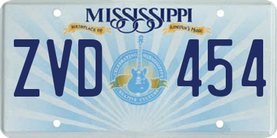 MS license plate ZVD454